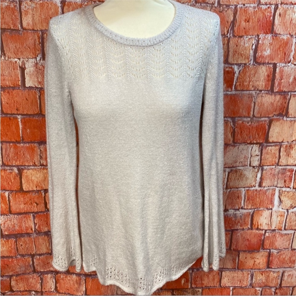 LC Lauren Conrad Cream Tie Back‎  Knit Sweater